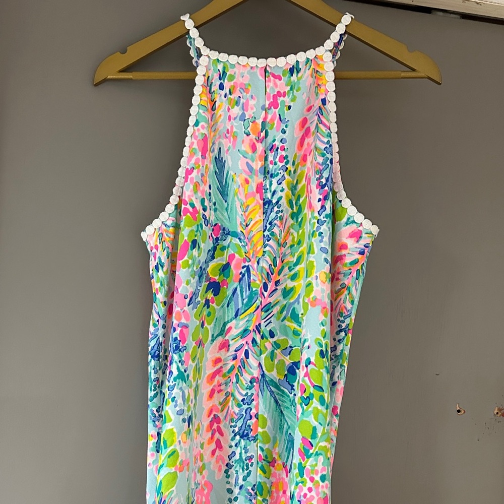 Lilly Pulitzer Pearl Soft Shift Dress – “Catch The Wave” Print Halter Mini - Picture 5 of 6